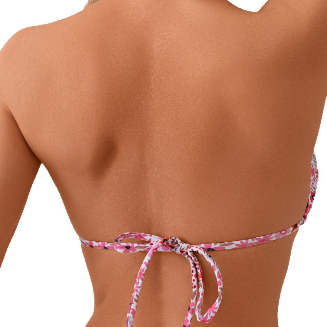 Damen Triangel-Bikini mit buntem Muster und verspielten Bindebändern EB