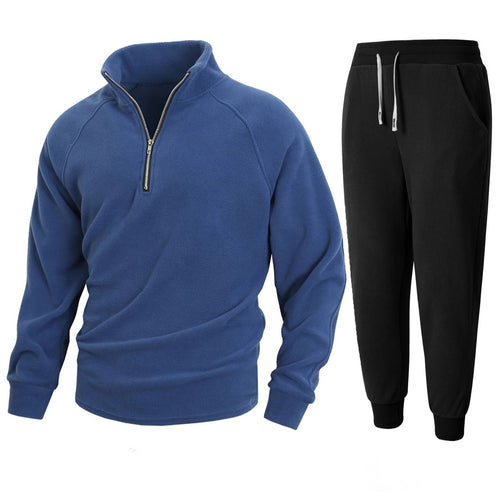 Herren Fleece-Relaxanzug mit halblangem Reißverschluss EB