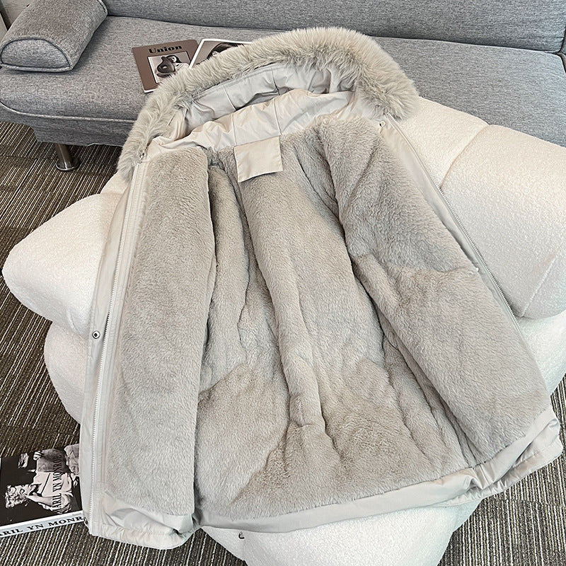 Damen Modischer Winterparka mit kuscheligem Innenfutter und praktischen Taschen EB