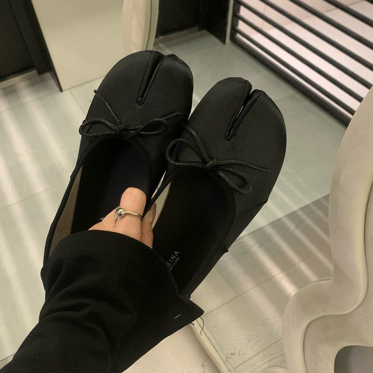 Damen Ballerinas mit modischem Punkte-Design und dekorativem Schleifenakzent EB