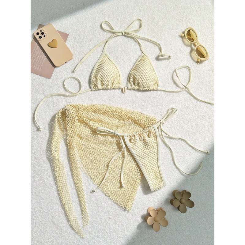 Damen Triangel-Bikini mit Netzdesign EB