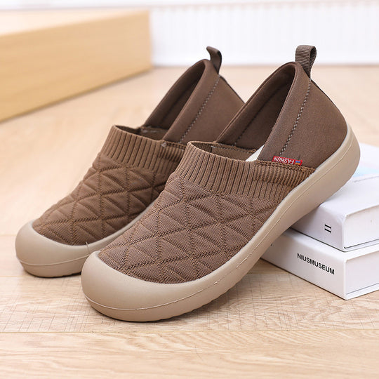 Damen Bequeme Slip-On Freizeitschuhe mit elastischem Bündchen EB