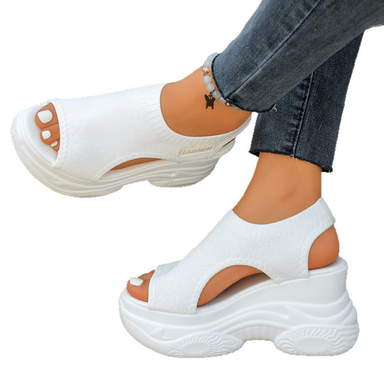 Damen Wellness-Sandalen mit atmungsaktivem Strickoberteil und rutschfester Sohle EB