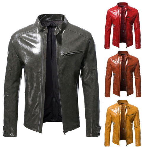 Herren Lederjacke mit hochwertigem Finish