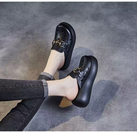 Damen Modische Clogs mit elegantem Schnallen-Design EB