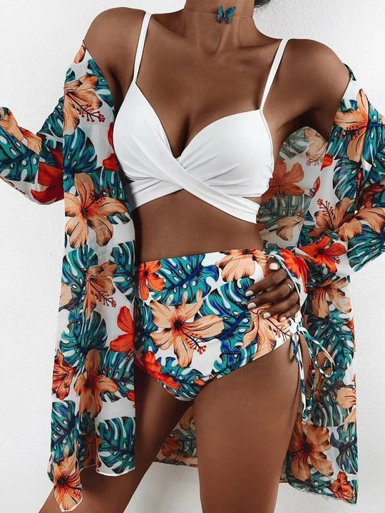 Damen Strandcover-Up mit floralem Muster EB