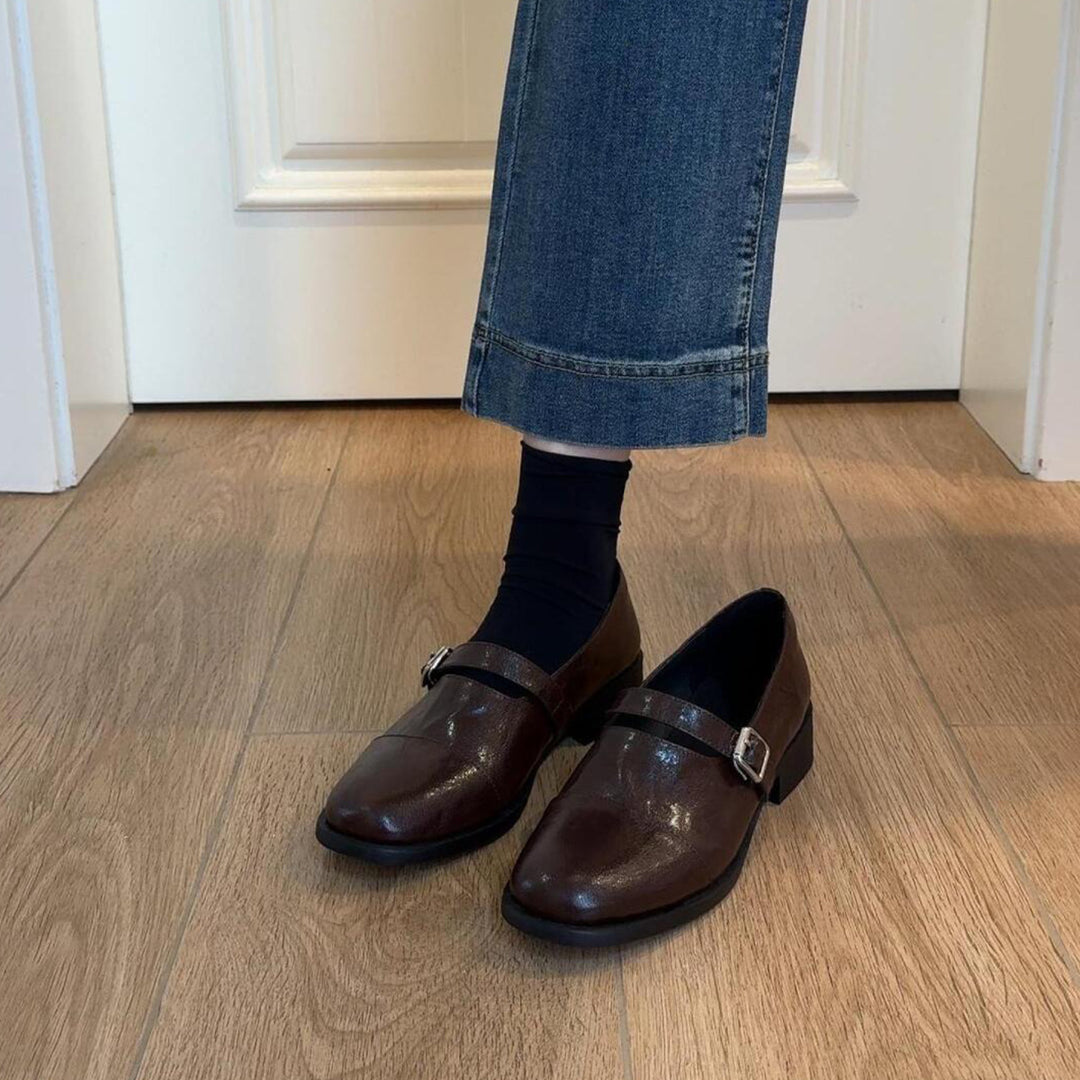 Damen Mokassins mit modischer Schnallenverzierung und eleganter Form EB