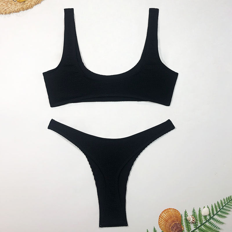 Damen Hoch geschnittenes Biquini-Set EB