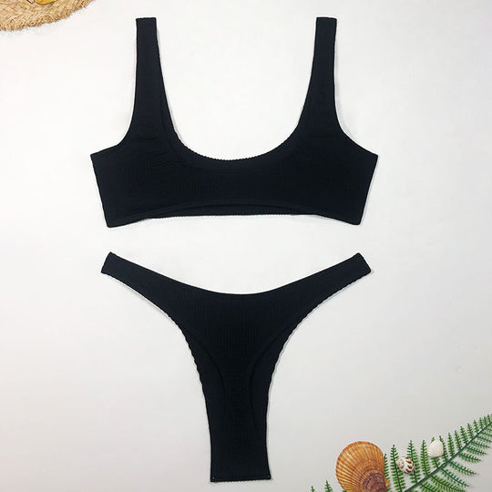 Damen Hoch geschnittenes Biquini-Set EB