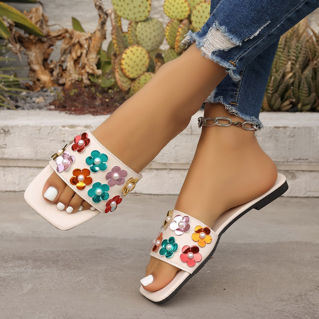 Damen modische Badeschuhe mit Raffung und animalischem Muster EB
