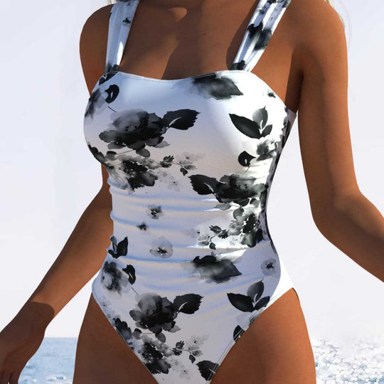 Damen Einteiler Badeanzug mit femininem Floral-Muster und komfortablem Schnitt EB