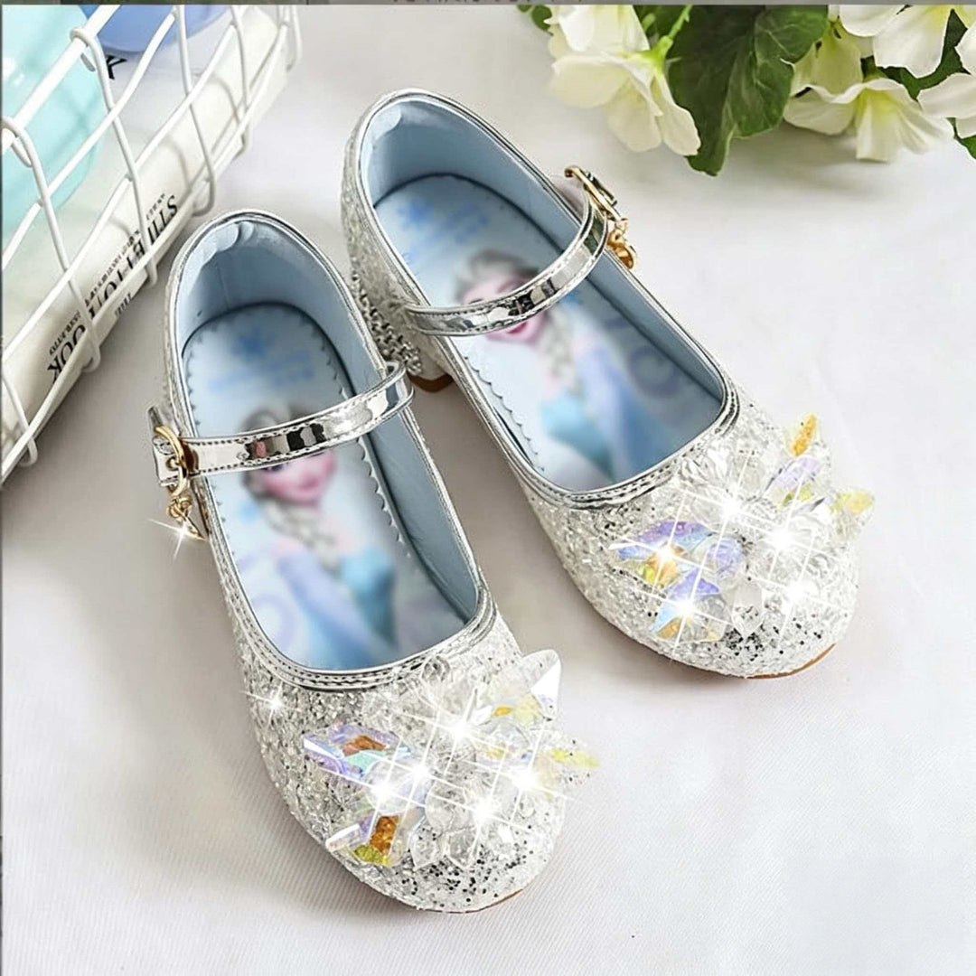 Mädchen Glitzernde Mary Jane Schuhe mit funkelnden Blumenapplikationen EB