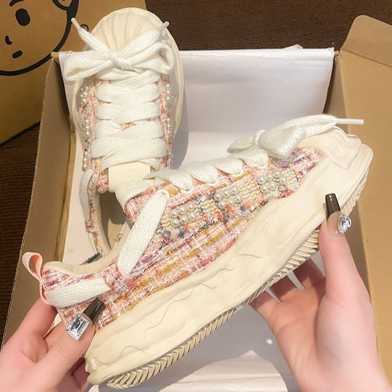 Damen modische Sneakers mit einzigartiger Textur und dämpfender Sohle EB