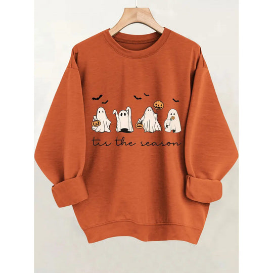 Damen Sweatshirt mit verspielt gruseligem Motiv EB