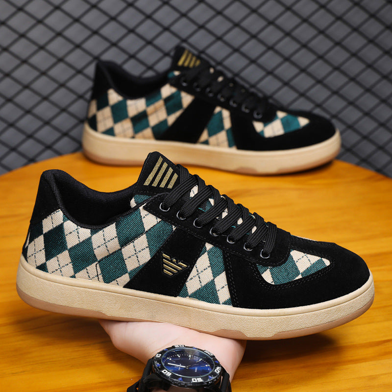 Damen Modische Sneaker mit Rautenmuster und rutschfester Sohle EB