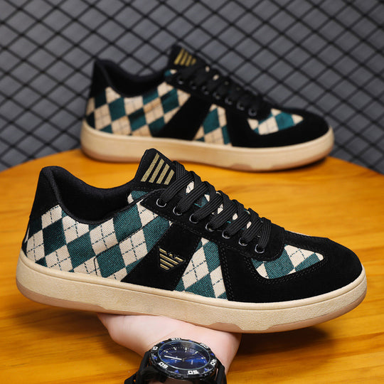 Damen Modische Sneaker mit Rautenmuster und rutschfester Sohle EB
