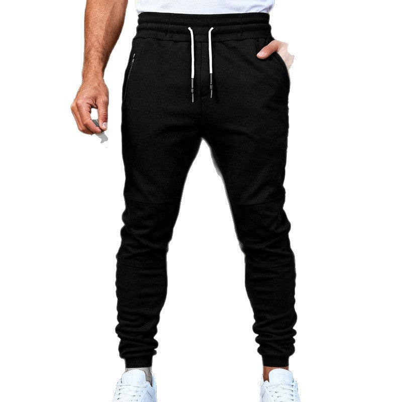 Herren nan tapered Jogginghose mit Kniepasse, elastischem Tunnelzugbund und Reißverschlusstaschen EB