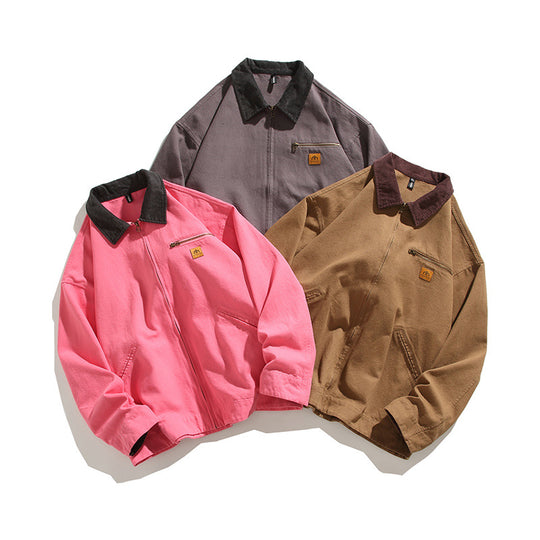 Herren robuste Freizeitjacke mit hohem Kragen und praktischen Taschen EB