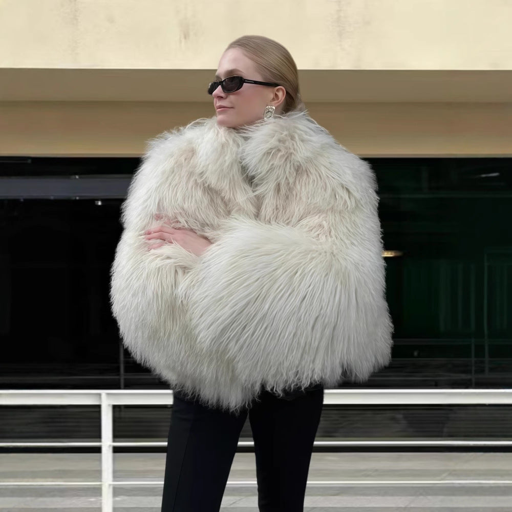 Damen luxuriöse Kunstpelzjacke EB