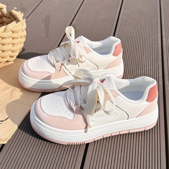 Damen modische Plateau-Sneaker mit luftiger Sohle und bequemer Dämpfung EB