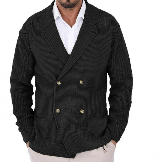 Herren Strickjacke mit doppelter Knopfleiste und modernen Taschen EB
