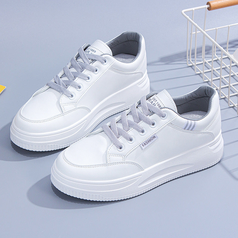 Damen Bequeme sportliche Sneakers mit dicker Plattformsohle EB