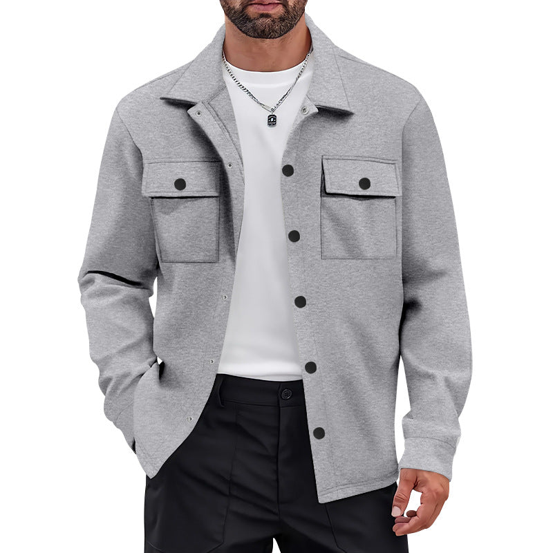 Herren vielseitige Flanelljacke mit aufgesetzten Taschen und modernem Schnitt EB