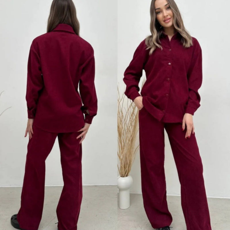 Damen Lässiges Kombination aus Hemd und Hose EB