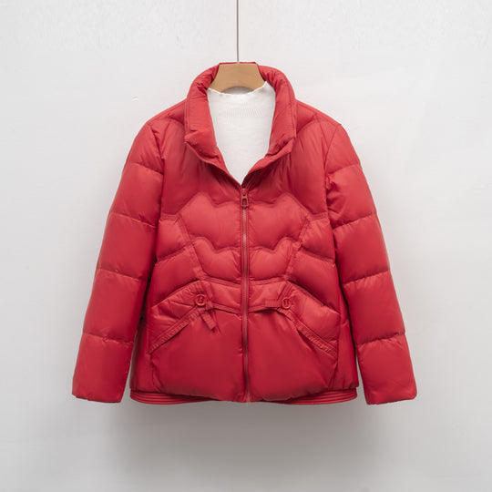 Damen Steppjacke mit dekorativen Knopfdetails und hohem Kragen EB