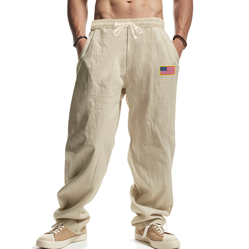 Herren lockere Freizeit-Hose mit elastischem Bund und seitlichen Taschen EB