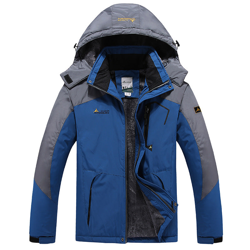 Herren multifunktionale wasserdichte Outdoorjacke mit abnehmbarem Fleece-Innenlayer und verstellbarer Kapuze EB
