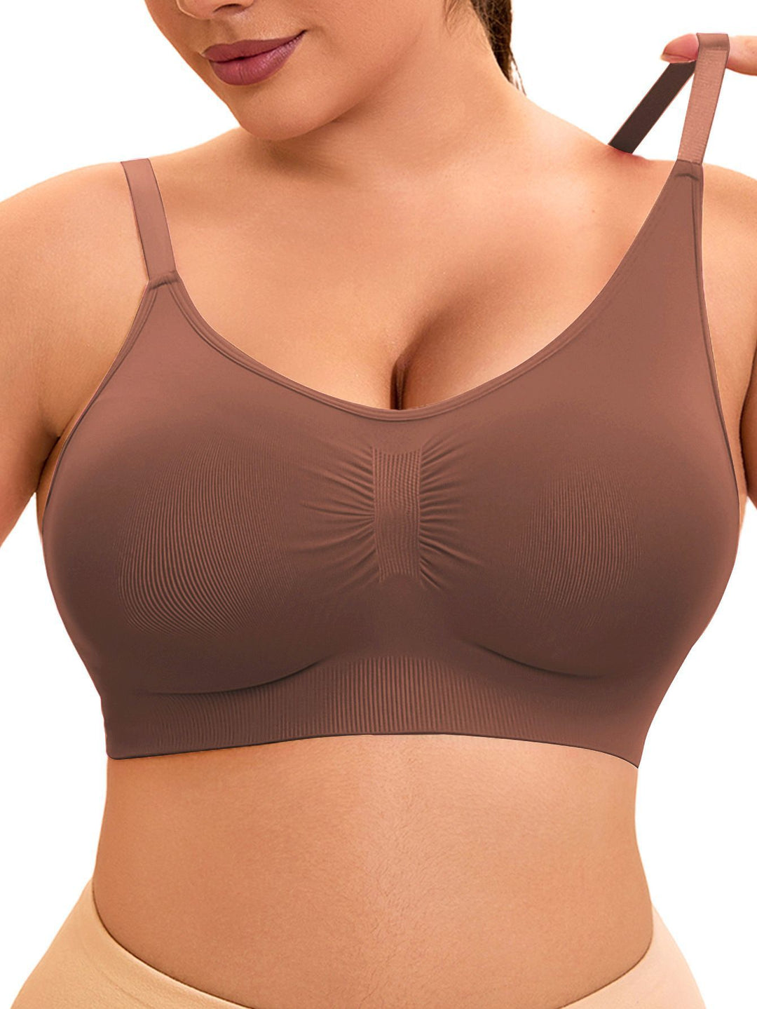 Damen sportlicher Bralette-BH mit nahtloser Passform und elastischem Unterband EB