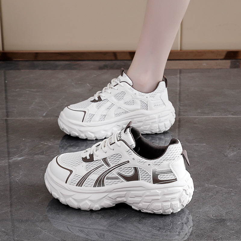 Damen Sportliche Chunky Sneaker mit atmungsaktivem Mesh-Obermaterial und federleichtem Dämpfungssystem EB