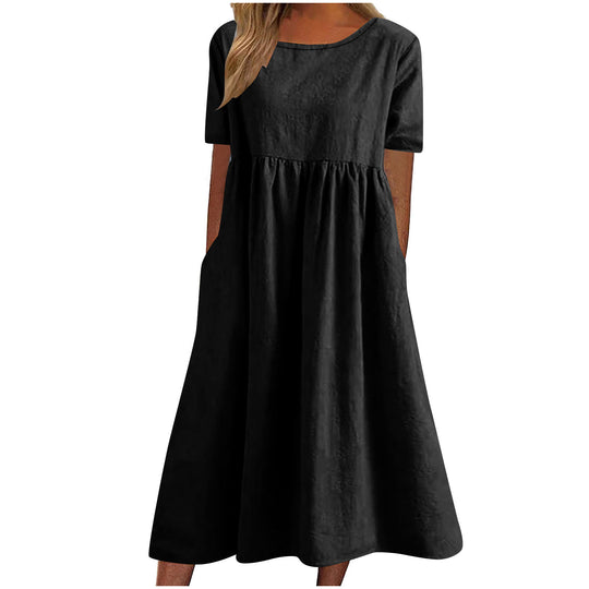 Damen lässiges Maxikleid mit Taschen EB