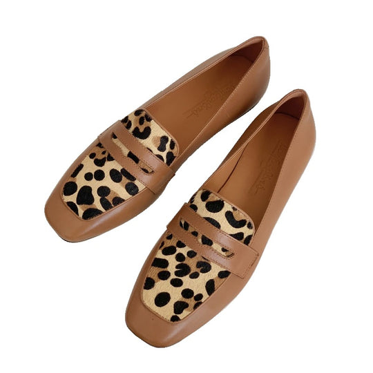 Damen Mokassin-Schuhe mit Leopardenmuster und elegantem Schnitt EB