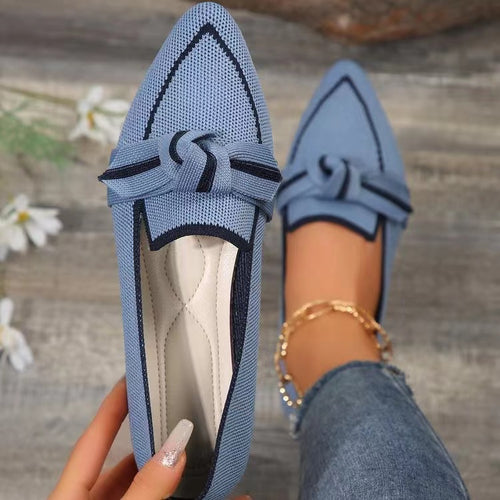 Damen elegante Slipper mit dekorativem Knoten-Design EB
