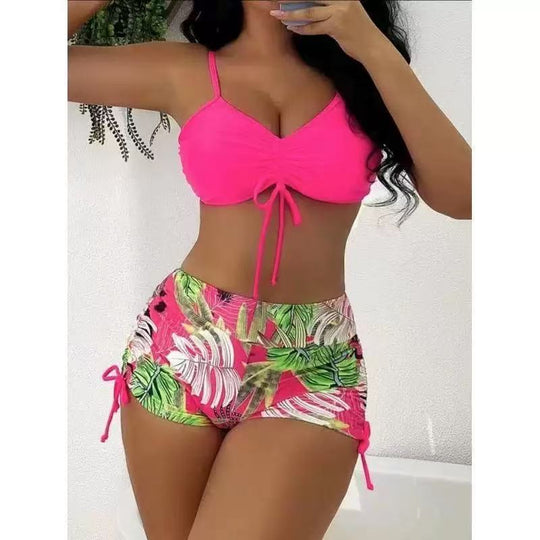 Damen Bikini-Set mit verstellbarem Oberteil und hohem Bund EB