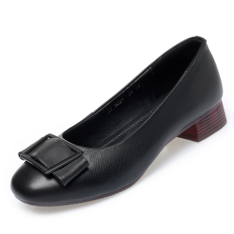 Damen Elegante Pumps mit modischem Schnallen-Detail und bequemem Blockabsatz EB
