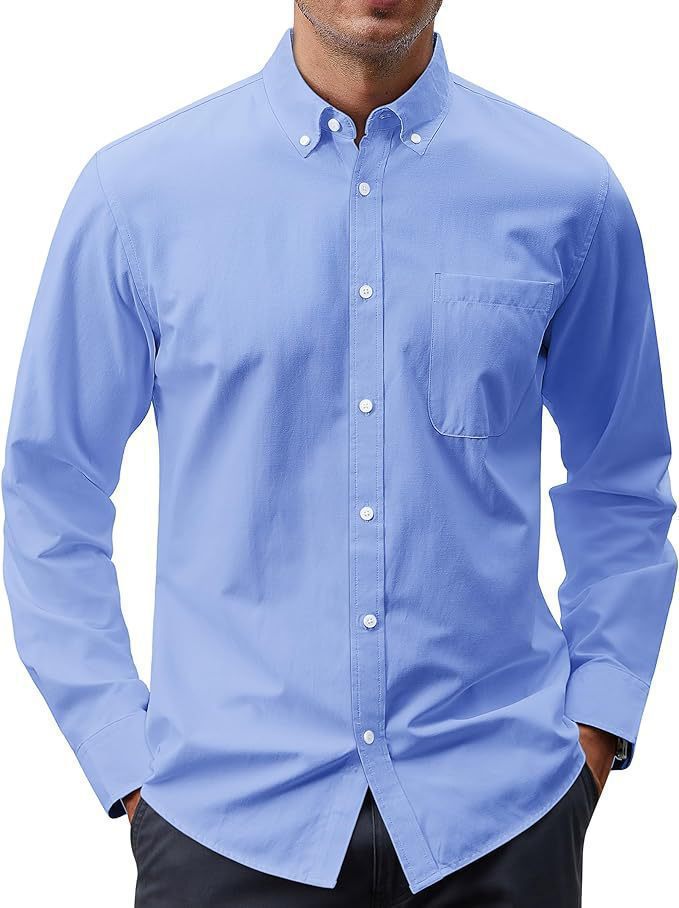 Herren nan Slim-Fit Oxford-Hemd mit Button-Down-Kragen, Brusttasche und elastischer Baumwollmischung EB
