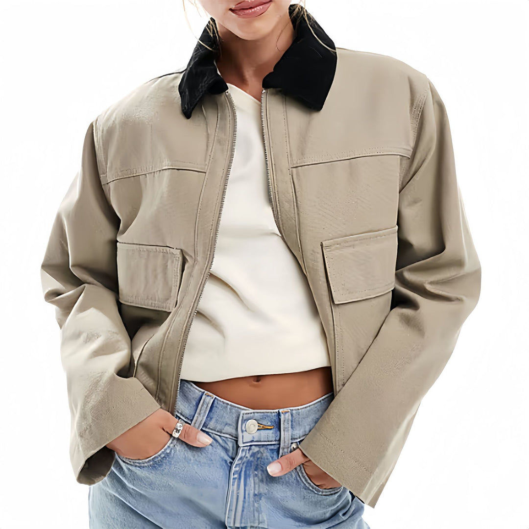 Damen modische Kurzjacke im Utility-Stil EB
