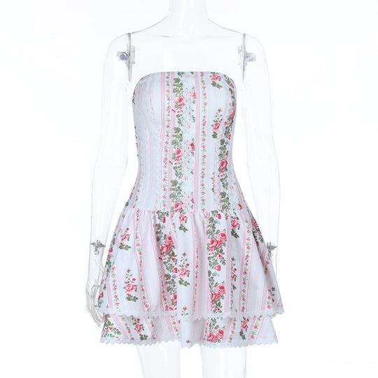 Damen Sommerliches Minikleid mit floralem Print und raffiniertem Schnitt EB