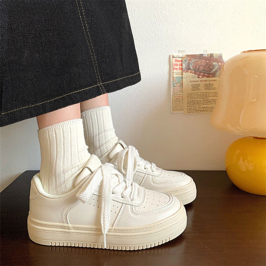 Damen Modische Sneakers mit hoher Sohle und atmungsaktivem Obermaterial EB