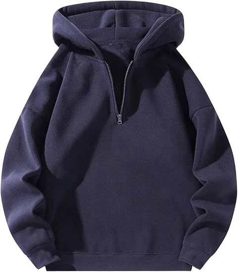 Herren sportlicher Kapuzenpullover mit halbem Reißverschluss EB