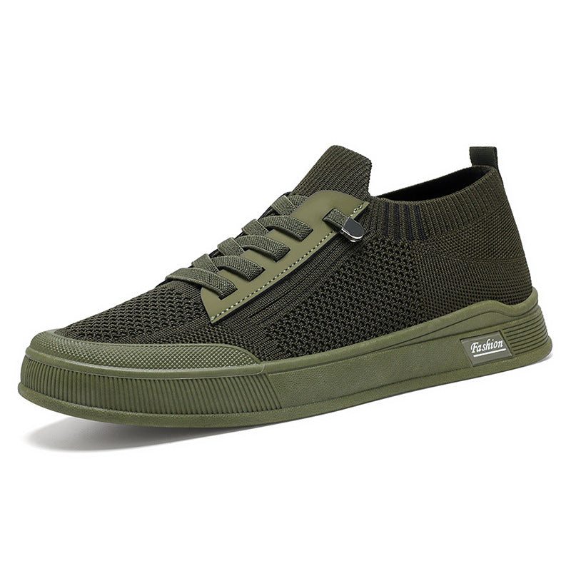 Damen Slip-On Sneaker mit elastischem Strickoberteil und praktischer Reißverschlussseite EB