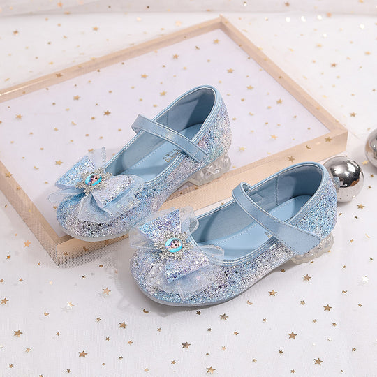 Damen Glitzernde Ballerinas mit Schleife EB