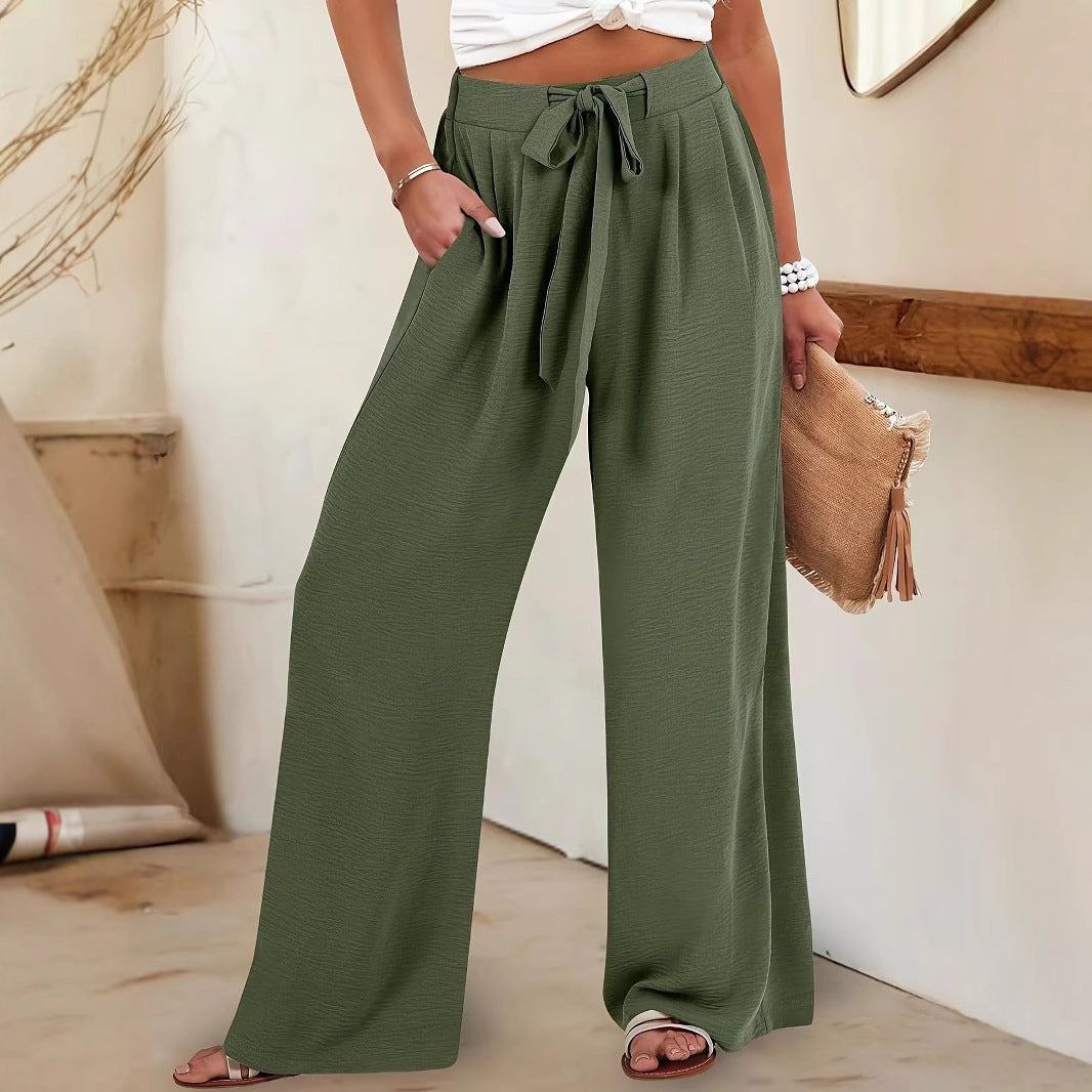 Damen Leichte und luftige Palazzohose mit seitlichen Taschen EB
