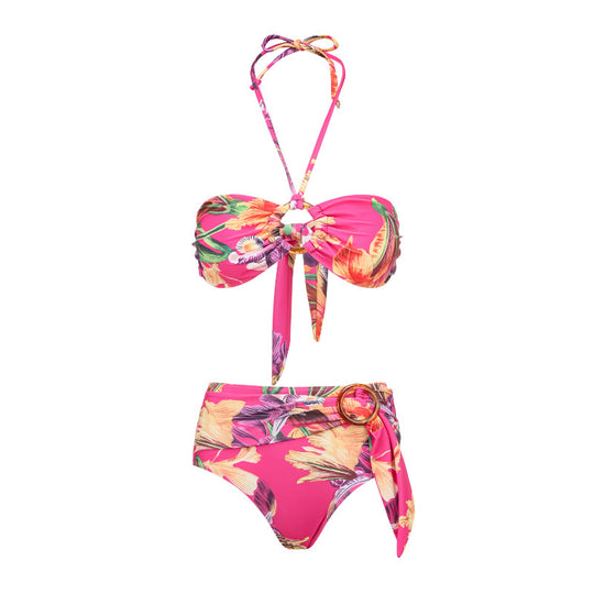 Damen Bikiniset mit floralem Design und modischem Wickelband EB