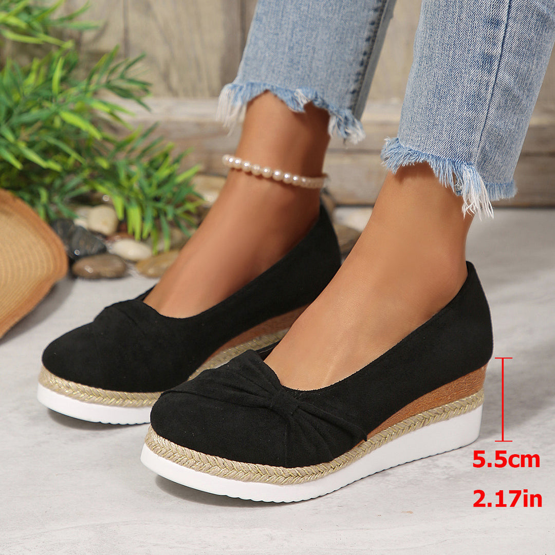 Damen Wedge-Pantoletten mit dekorativem Knoten EB