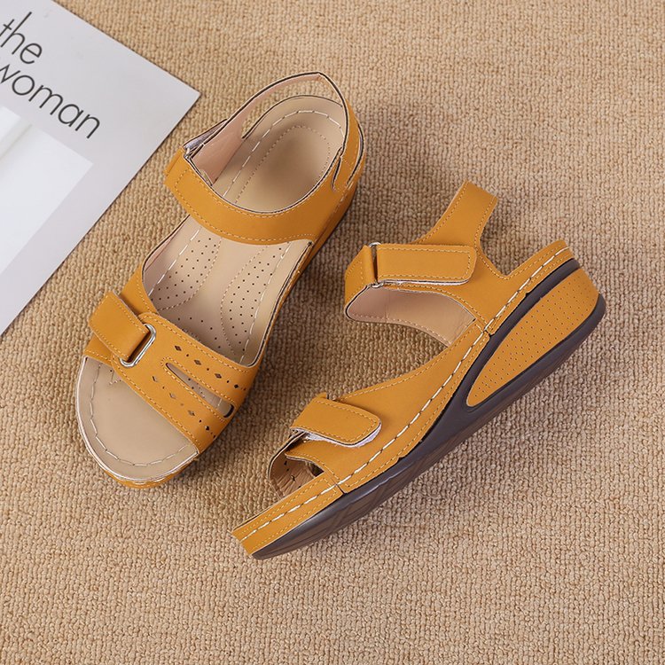 Damen Komfortable Keilsandalen mit verstellbaren Riemen und ergonomischem Fußbett EB