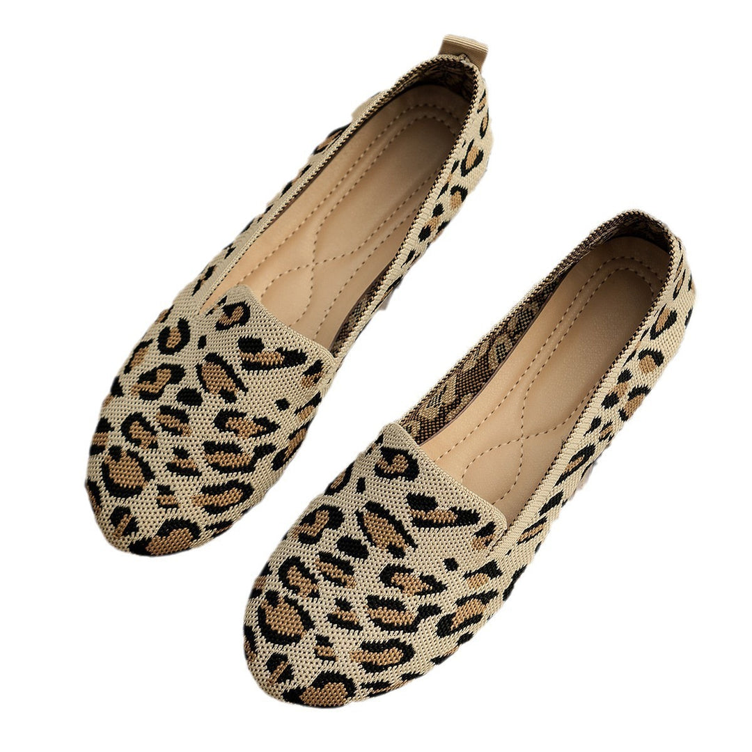 Damen Slip-On Ballerinas aus atmungsaktivem Strickmaterial mit rutschfester Sohle EB